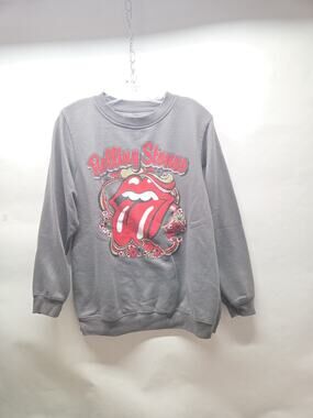 The Rolling Stones Sweatshirt Size XXL Womens Pullover Logo Rock Band Gray